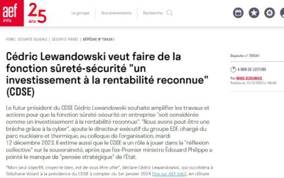Colloque du CDSE 2023 : la « profession de foi » de Cédric Lewandowski dans AEF info